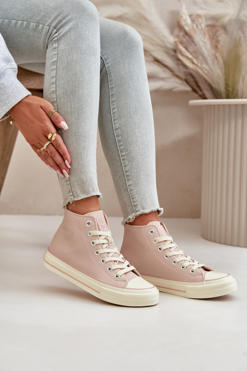 Dámské Tenisky Zateplené Z Eko Kůže Růžové Big Star OO274933