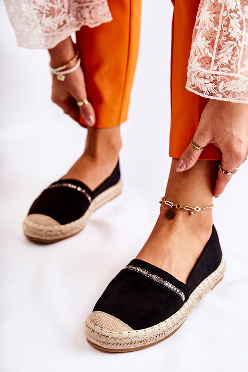 Klasické dámské nazouvací espadrilky Černá Cersei