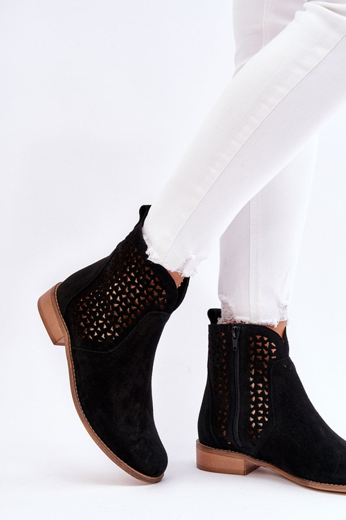 Semišové kozačky Nicole 2791/028 Černá