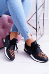 Sportovní dámské černé boty Leopard Elanco