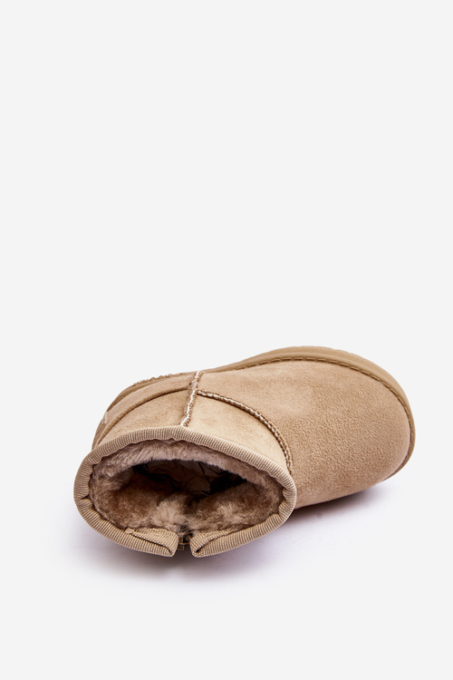 Dětské zimní boty s polstrováním na zip Bežové Big Star MM374098