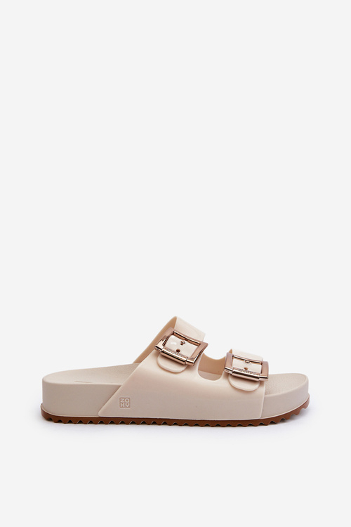 Dámské Hladké Žabky ZAXY NN285058 Světle Béžové