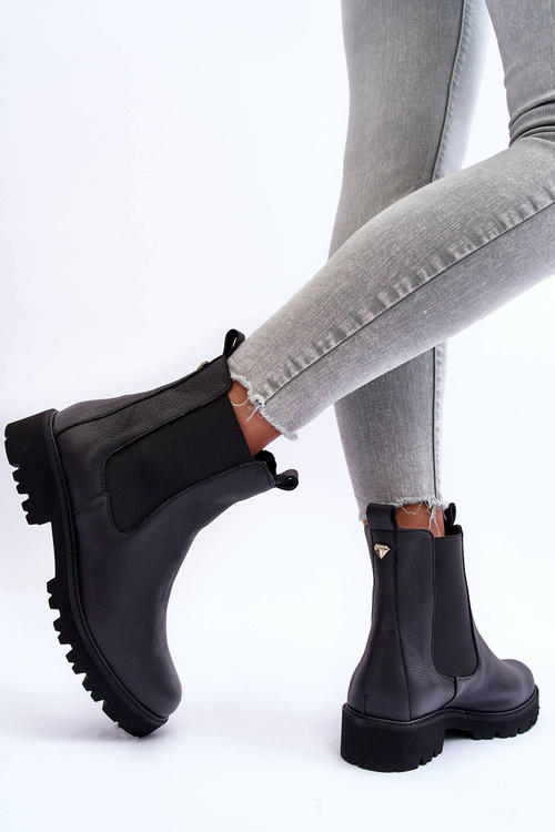 Kožené topánky čierna Nicole 2672