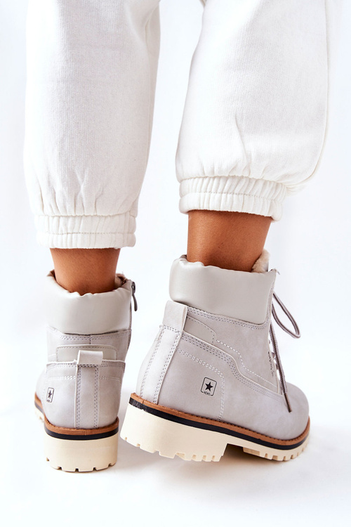 Dámske drevené topánky s izoláciou svetlo šedej Tiempo