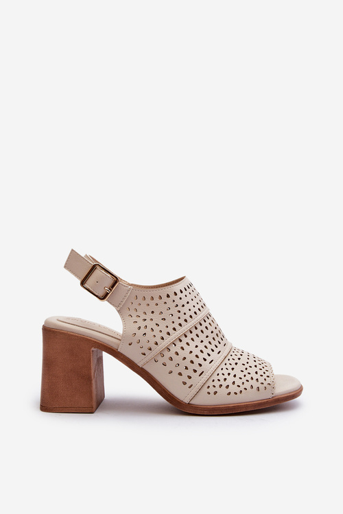 Openwork sandále Sergio Leone SK872 béžový zlato