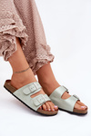 Dámské Sandály Na Korek Platformě S Přezkami Mátové Evisolla