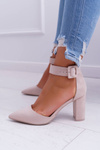 Dámské Lodičky Na Podpatku Béžové Domine