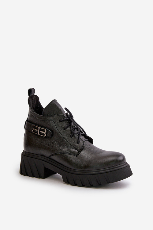 Zazoo 60483 Dámske Kožené Čižmy S Nízkym Zvrškom Zateplené Čierne