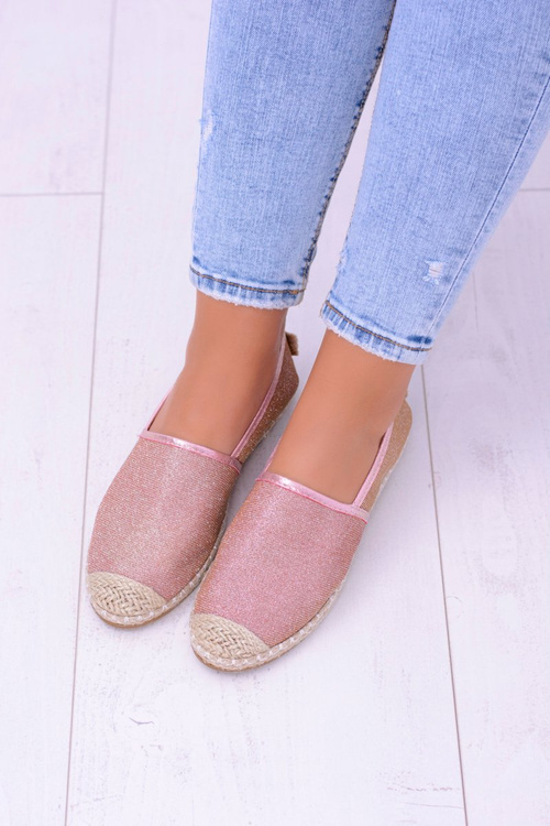 Trblietky espadrilles lu boo ružové zlato