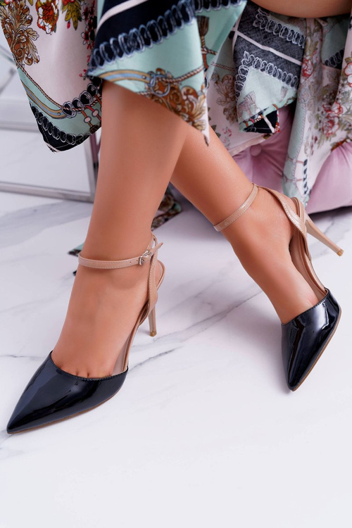 Dámské lodičky na jehlovém podpatku Sandály Černé a béžové Ergola