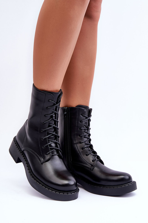 Ploché kožené topánky čiernej aganne