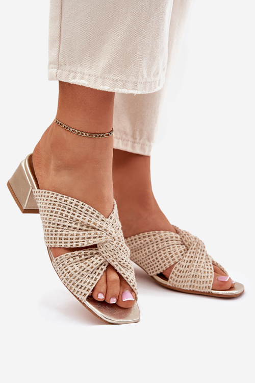 Dámske Sandále Na Opätku Maciejka 06955-25 Béžovo-Zlaté