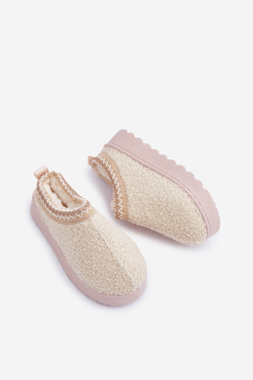 Dětské Sněhule S Kožíškem Typu Beránek Světle Béžové Selathiel