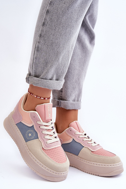 Dámske športové topánky Big Star MM274233 Pink-Beige