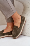 Dámské espadrilky s jutovým pletením na ploché podrážce tmavě zelené Shilova