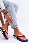 Dámske flip -flopy na veľkej hviezde LL274779 Navy Blue Platform