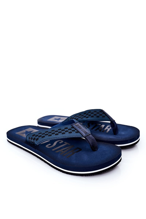 Pánske flip -flops veľkú hviezdu HH174812 Navy Blue