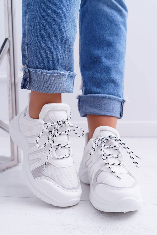 Dámská Sportovní Obuv Tlustou Podrážkou Bílé Fina