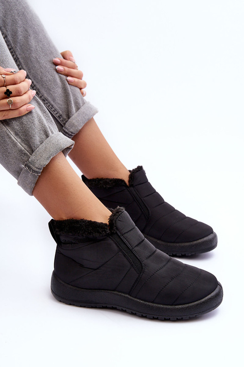 Izolované nízke dámske snehové topánky čierne Enmore