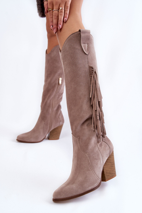 Dámske semišové topánky Cowboy Boots Lewski 3094/f Gray