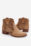 Dámské prolamované boty Lewski Shoes 2909 Tmavě béžová