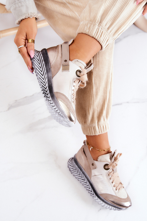 Dámske kožené tenisky Maciejka 04916-19 Beige