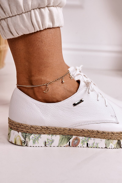 Women's Polobotky Kožené Maciejka Bílé 02936-11