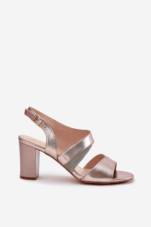 Dámske Sandále Na Opätku Sergio Leone SK866 Ružové Zlato