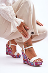 Dámske sandále na farebnom bielom klini