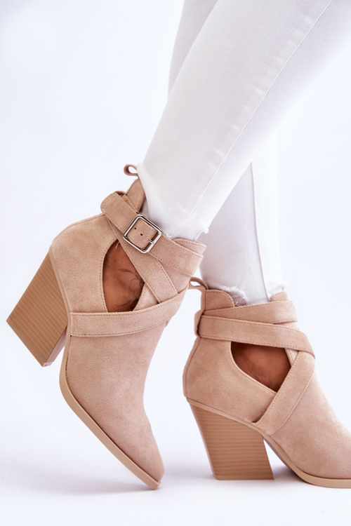 Dámské semišové kovbojské boty Béžove Dennise