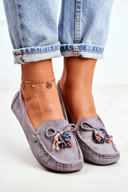 Dámske Moccasins Suede 20pb35-2003 Gray Donna Mia