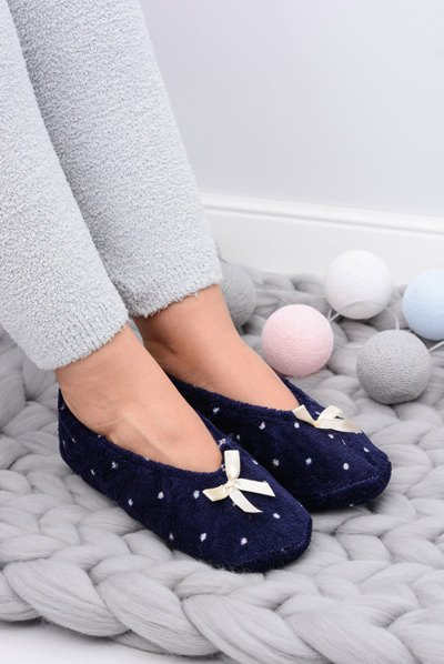 Ballerina Women Navy Slippers In Dots SOXO