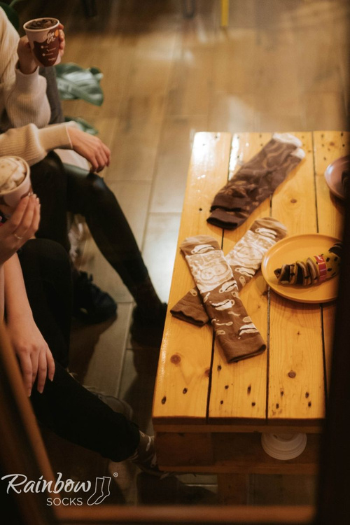 Duhové ponožky Káva Cappuccino 1 pár