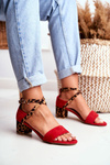 Lu Boo Sandals Red Leopard Print na post dora