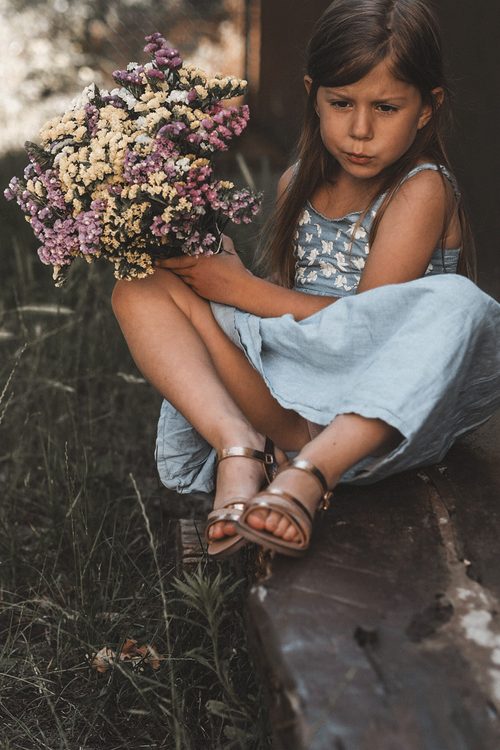 Detské sandále s pruhmi ružové zlato