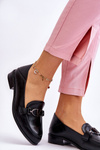 Black Marra Loafers s plochými podpätkami