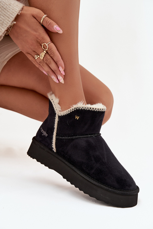 Ženské sněhule na platformě Wrangler 20253093.25Y Černé