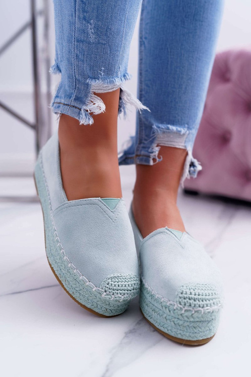 Dámske semišové espadrilly na platforme Varles Mint Platform