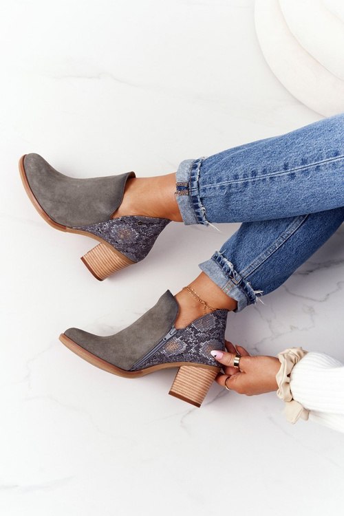 Dámske kožené topánky na Post Maciejka Popielate 04492