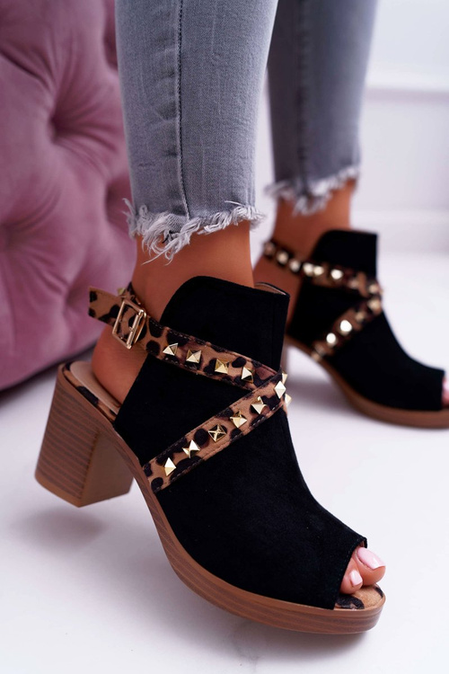 Dámské Sandály Na Podpatku Lu Boo Černé 318-30 Fiode