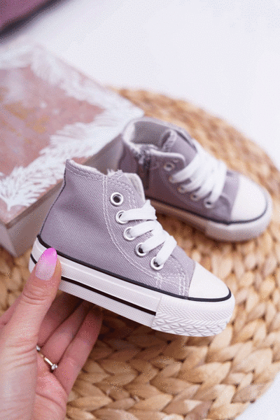 Detské vysoké sivé tenisky Filimon