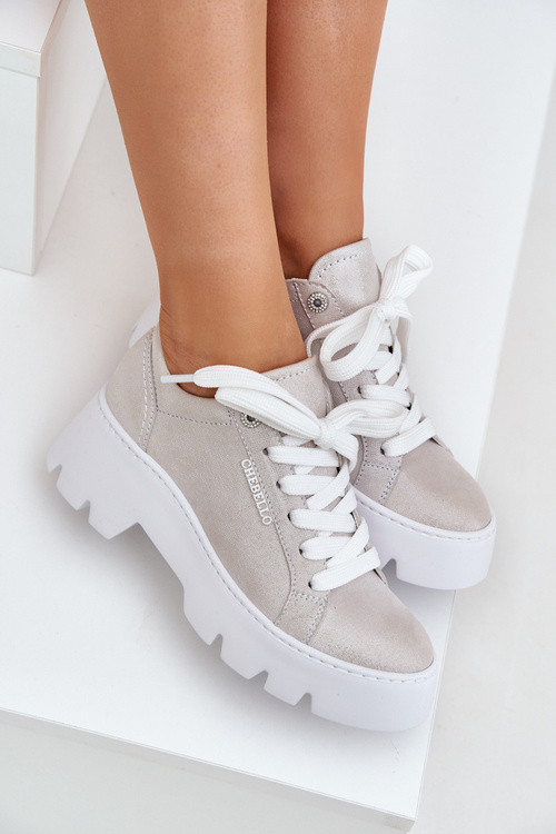 Tenisky Športové Topánky Na Platforme CheBello 4632 Strieborné