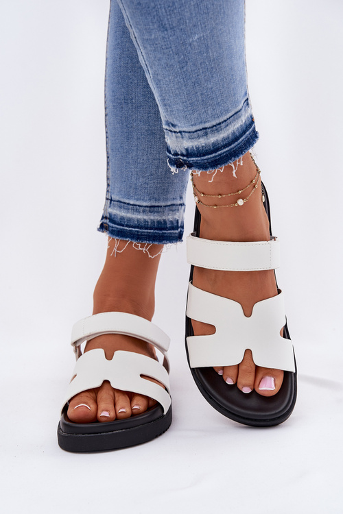 Dámské Pantofle S Velcro Vinceza 17401 Bílé