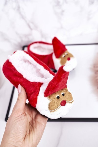 Dětské Vánoční Pantofle S Ježíškem2 Červené Xmas