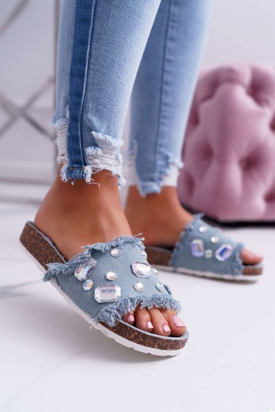 Dámské Nazouváky se Zirkony Jeans Koko