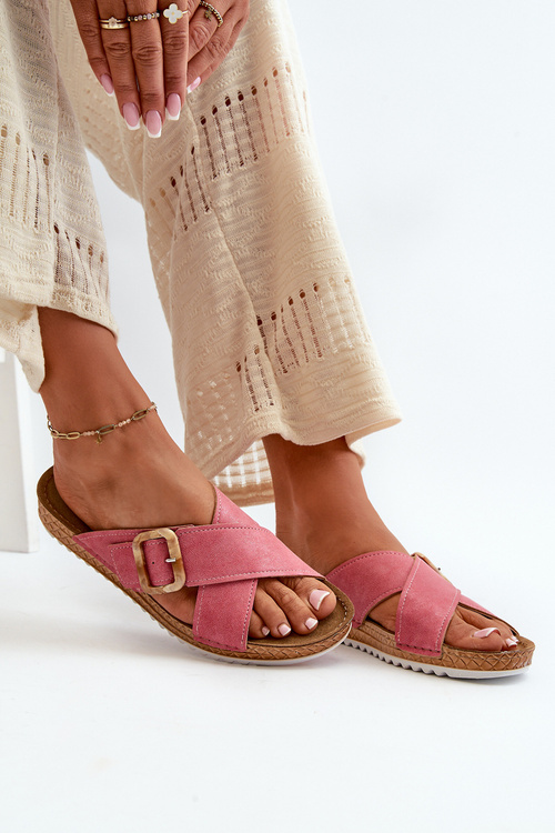 Pohodlné dámské žabky s přezkou Inblu VO000012 růžové