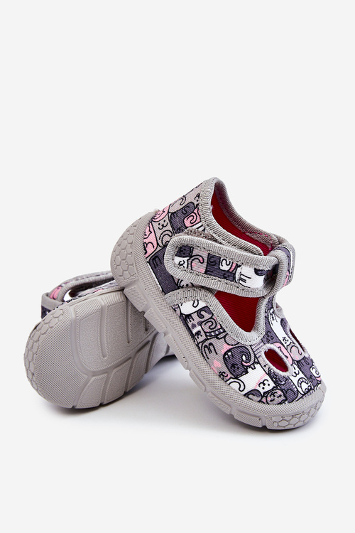 Detské topánky Papcie Befado Kotki 630p001 Šedá