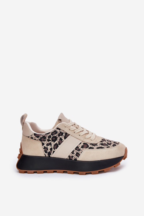 Zamatové Dámske Sneakers Na Platforme Panther Vinceza 66793 Béžové