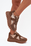 Dámské Zateplené Sneakersy Na Platformě Big Star OO274A218 HI-POLY SYSTEM Hnědé