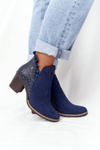 Dámske kožené topánky na Post Maciejka Navy 04833-17